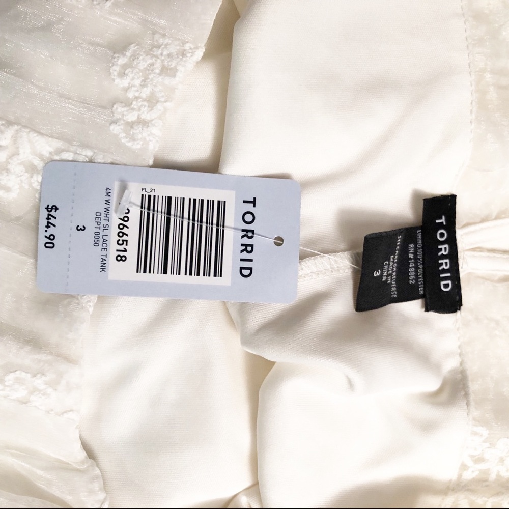 Torrid Women Lace and Embroidered Tank NWT - Picture 6 of 6